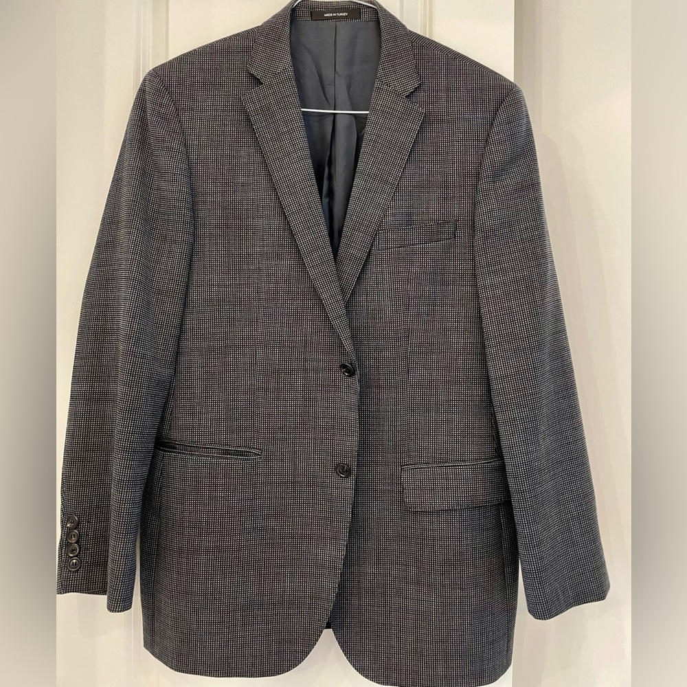 Boss Charcoal Checkered Blazer